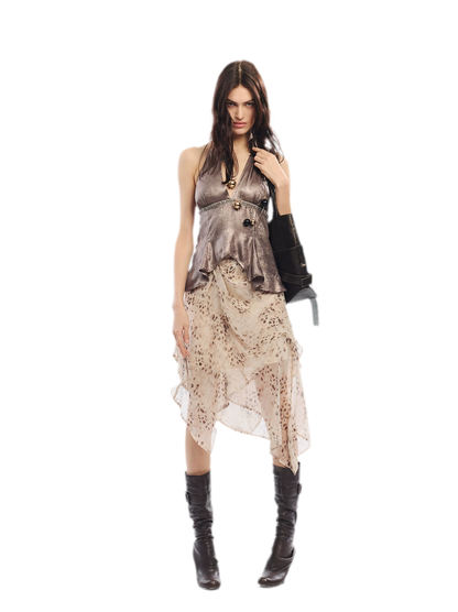 Leopard Mesh Skirt