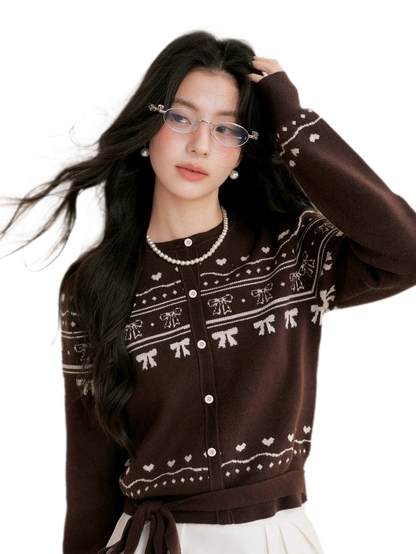 Fair Isle Tie Cardigan