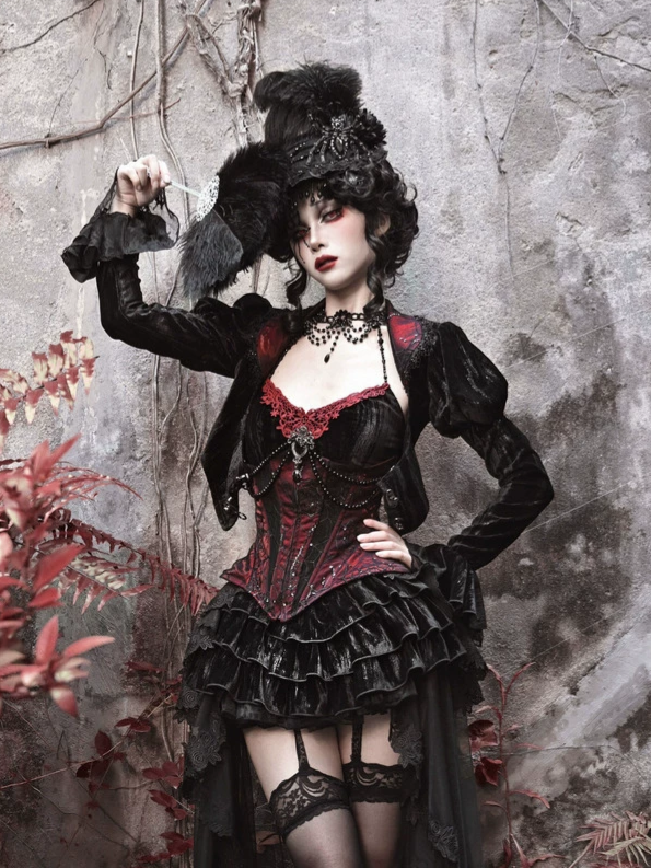 Gothic Velvet Fishbone Corset