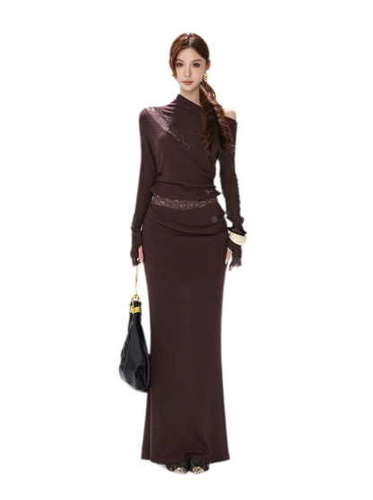 Lace Draped Two-Piece Set