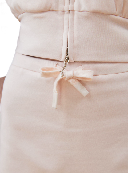 Cropped hoodie-set met contrasterend borduursel