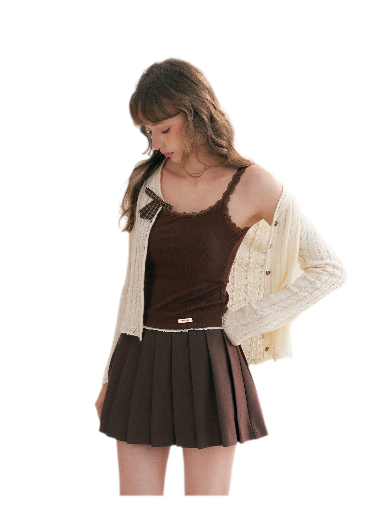 Cable Knit V-Neck Cardigan