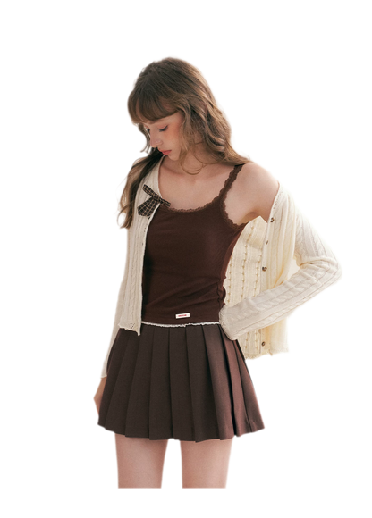 Cable Knit V-Neck Cardigan