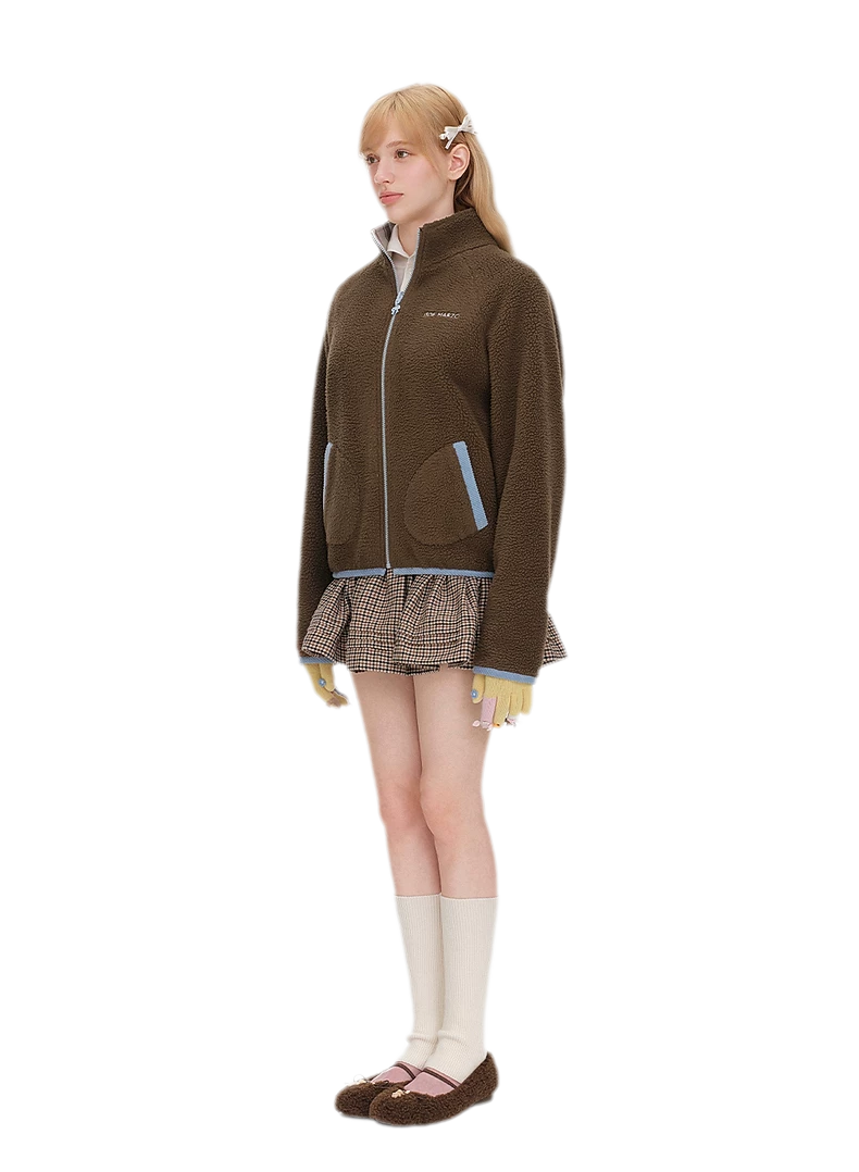 Printed Fleece Raglan Jacket