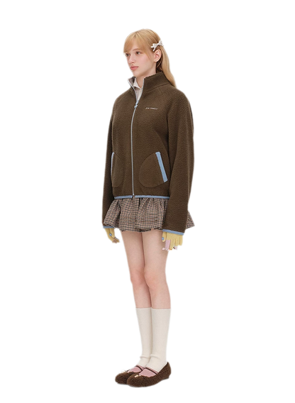 Printed Fleece Raglan Jacket