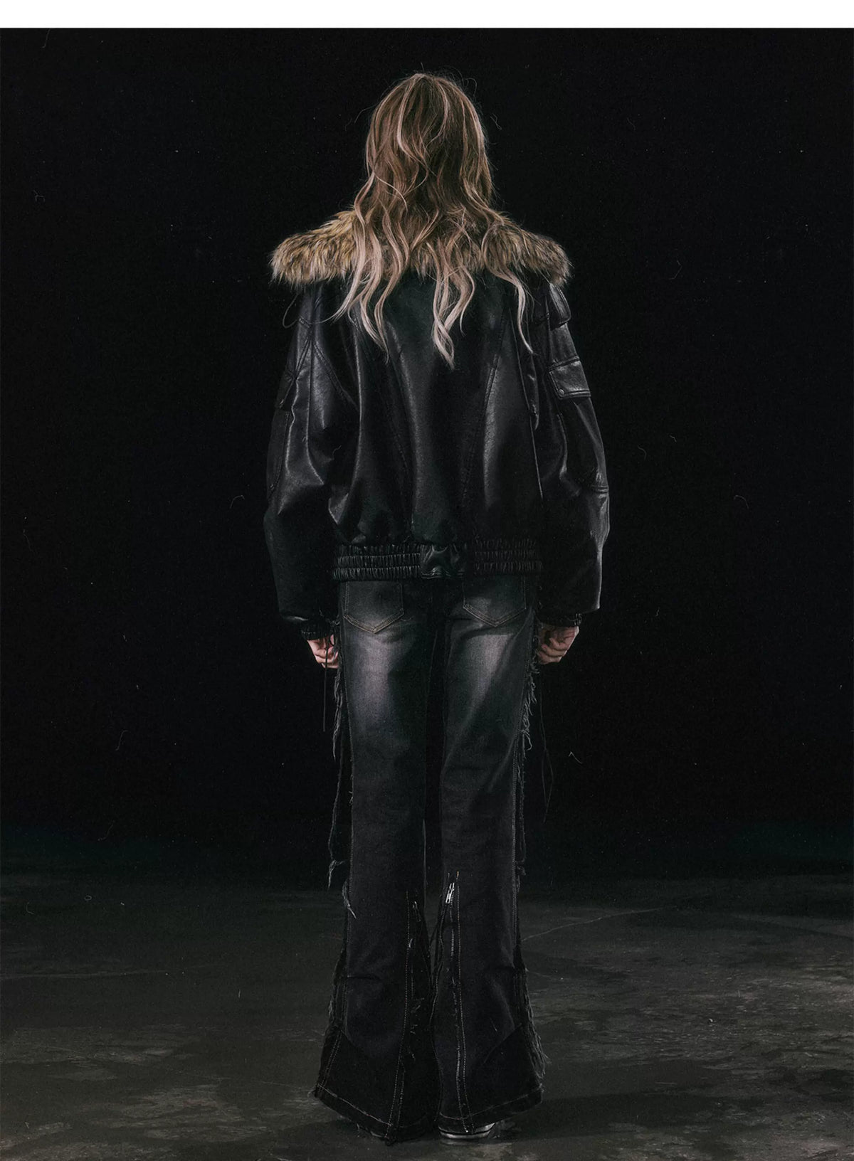 Detachable Fur Collar Flight Jacket