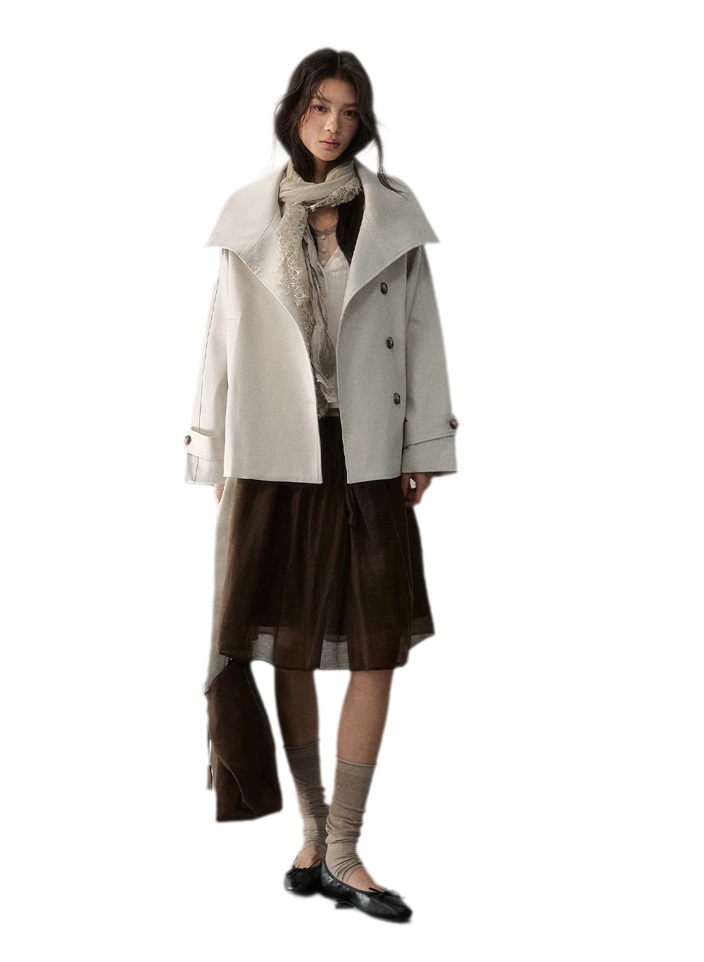 Trench coat in twill ad alta densità con cintura