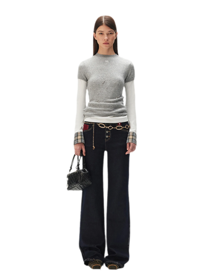 Washed Straight-Leg Jeans