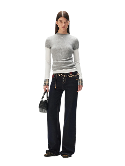 Washed Straight-Leg Jeans
