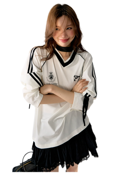 Blokette Jersey V-Neck Set