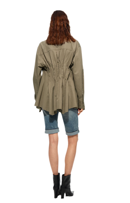 Pleated Fitted Utility Jacket