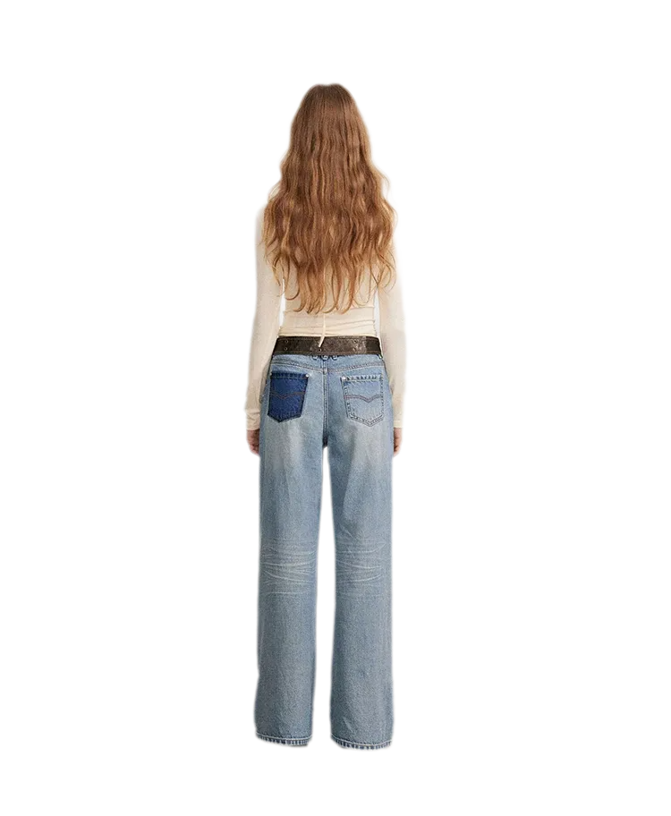 Ruching Lace Trim Long-Sleeve Top