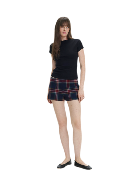 Vintage Plaid Low-Rise Bottoms