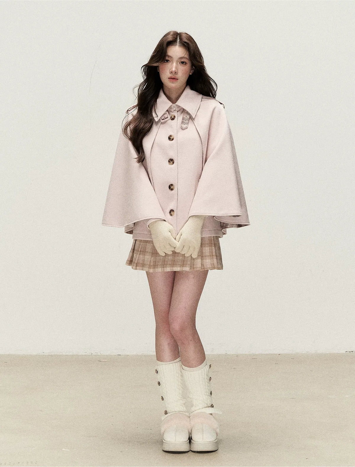 720g Wool Blend Cape Coat
