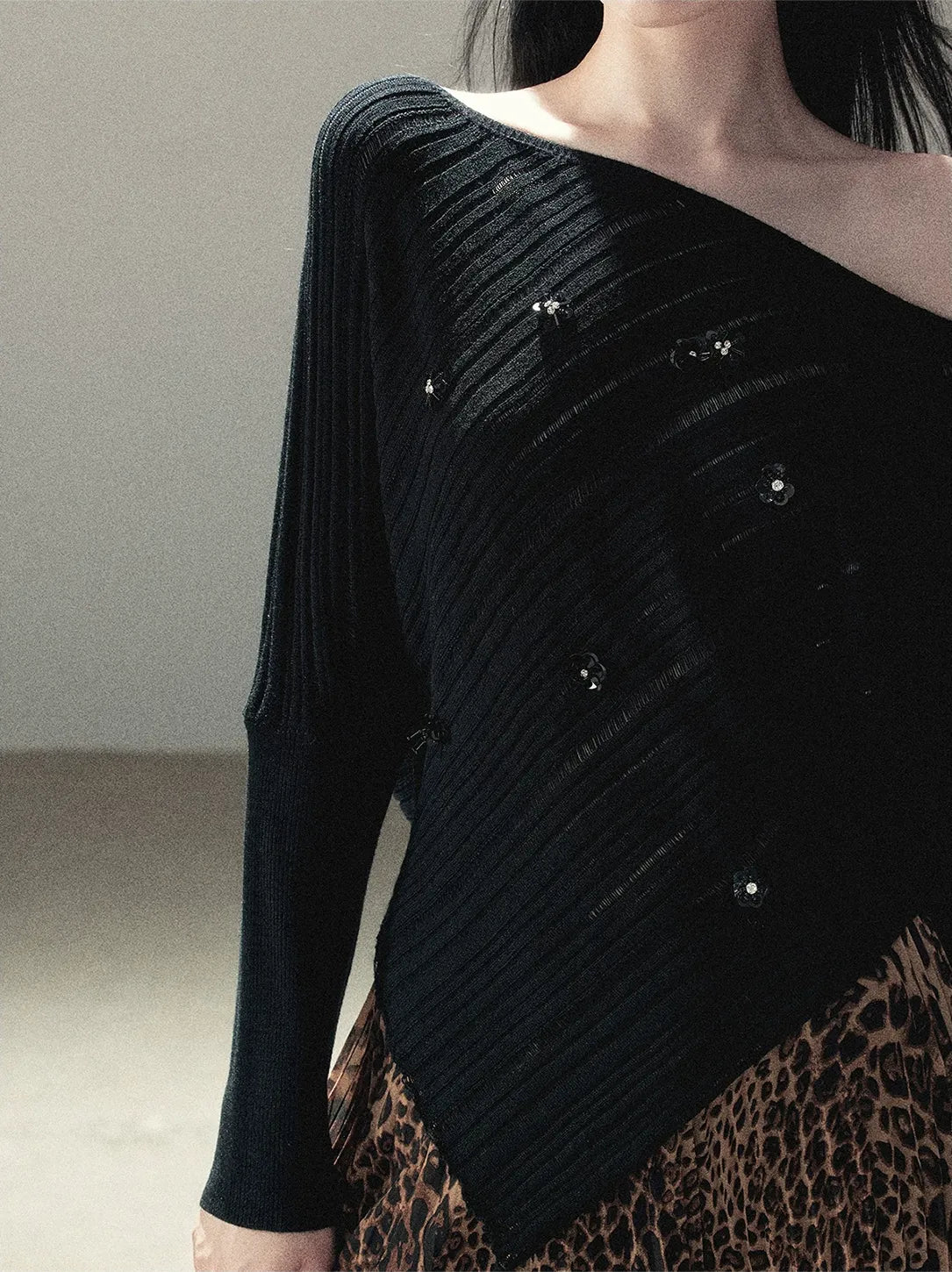 Asymmetric Cutout Relaxed Knit Top