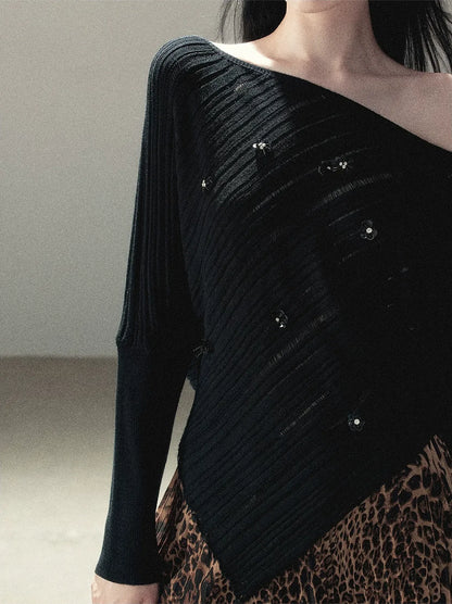 Asymmetric Cutout Relaxed Knit Top