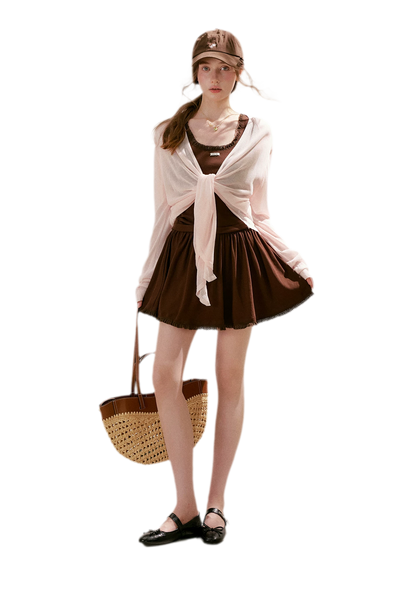 Airy Layered Short Knit Cardigan
