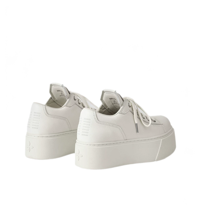 Sculptural Leather Thick-Soled Sneakers