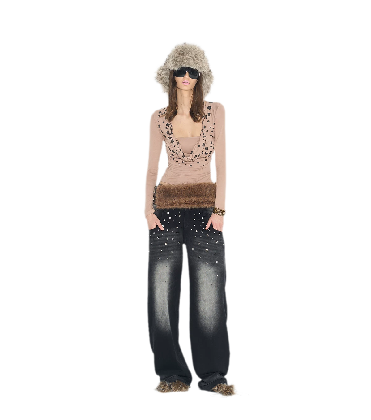 Leopard Twist V-Neck Top