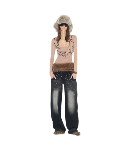 Leopard Twist V-Neck Top