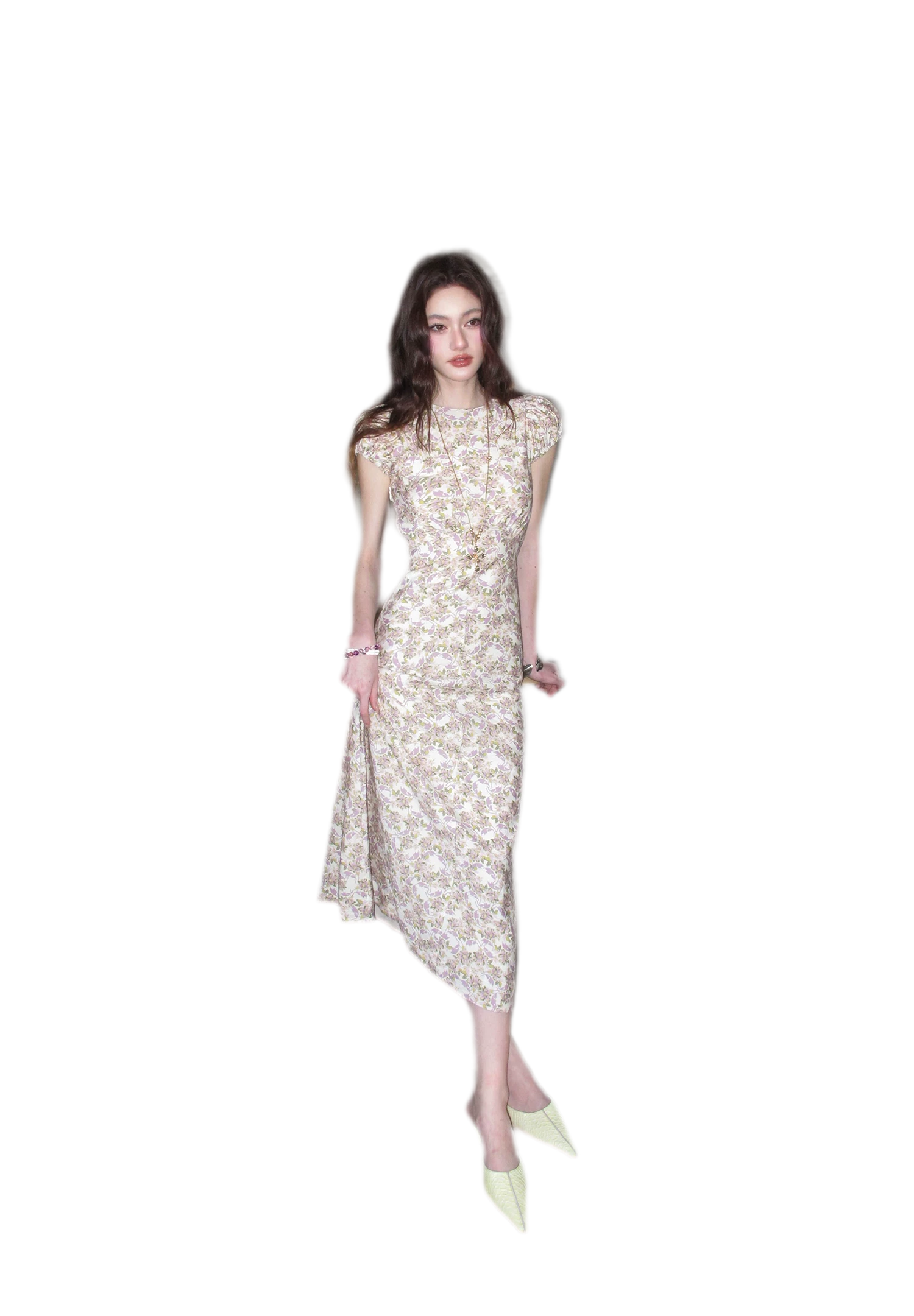 Misty Lilac Cotton Maxi Dress
