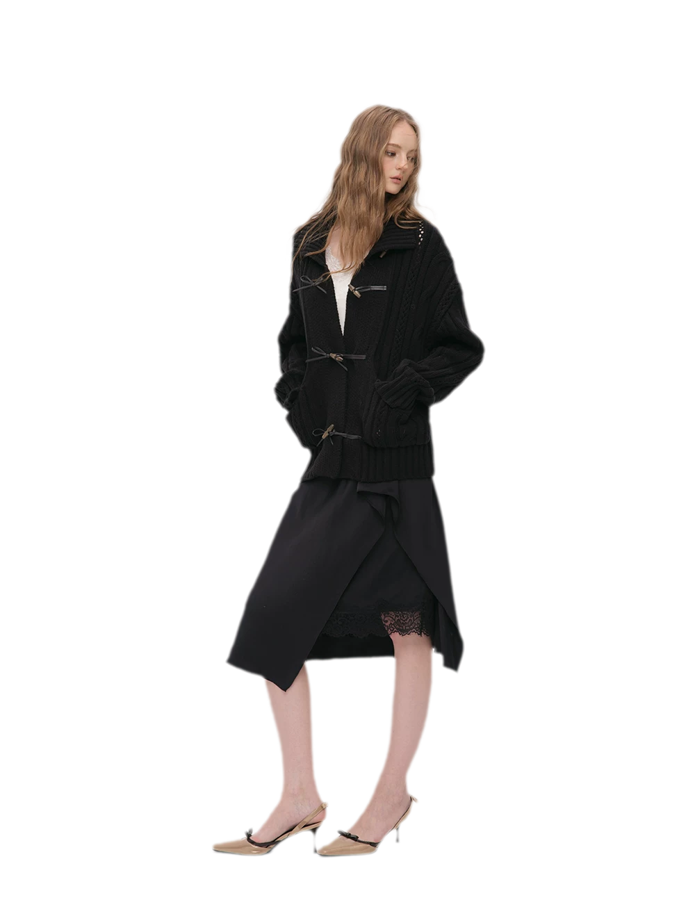 Silky Draped A-Line Skirt