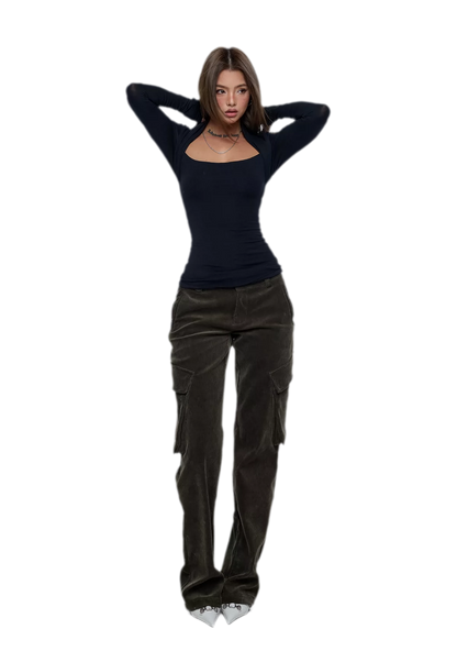 Square Neck Ruched Top