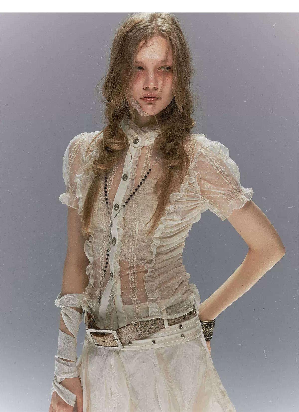Romantic Archer Sheer Blouse