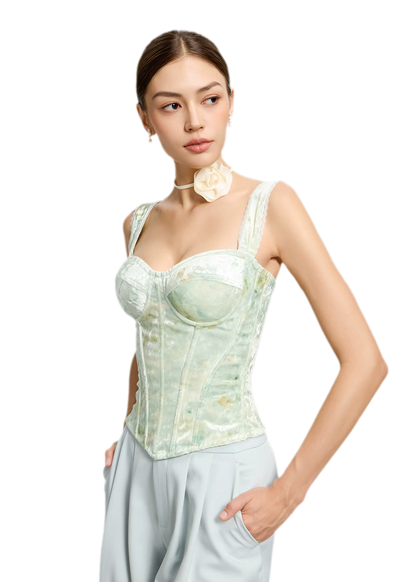 Jacquard Velvet Corset Cami