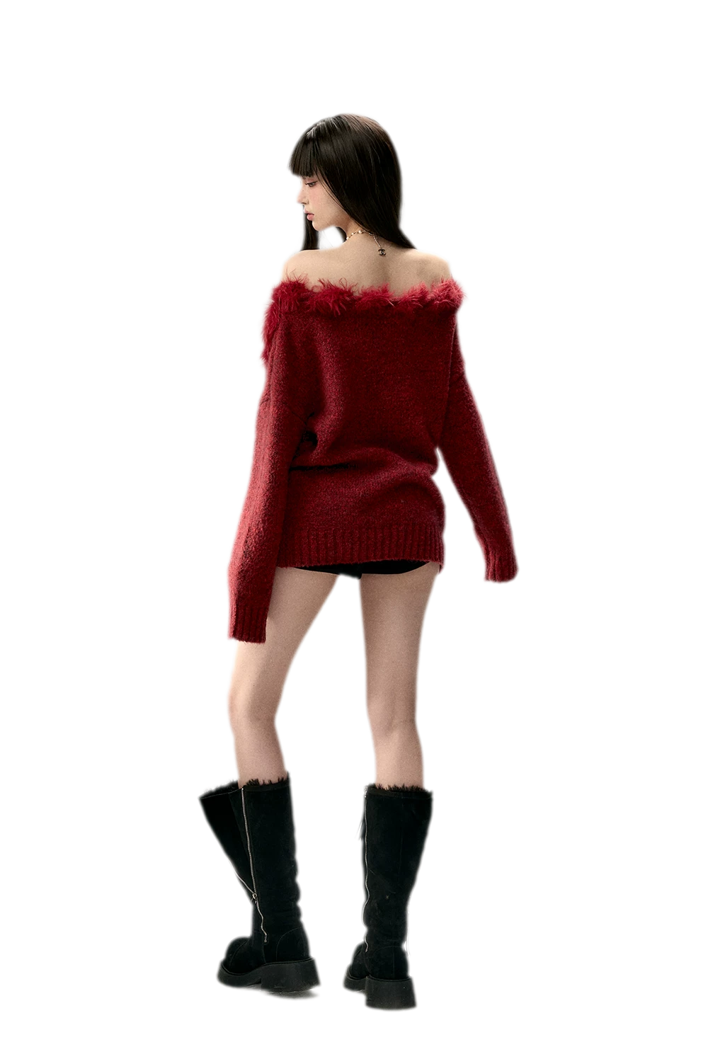 Wool Blend Off-Shoulder Sweater