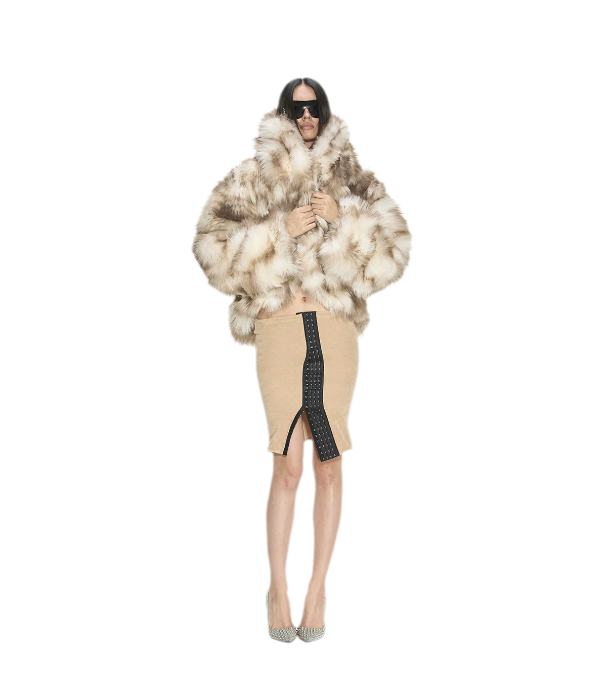 Gradient Leopard Faux Fur Coat