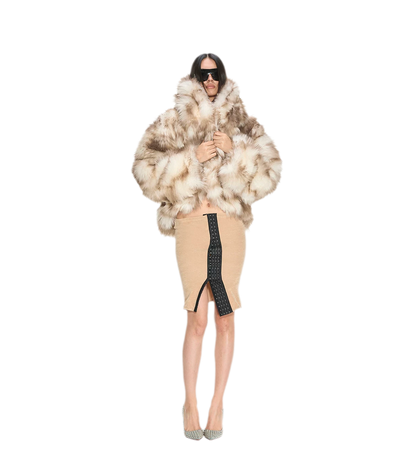 Gradient Leopard Faux Fur Coat