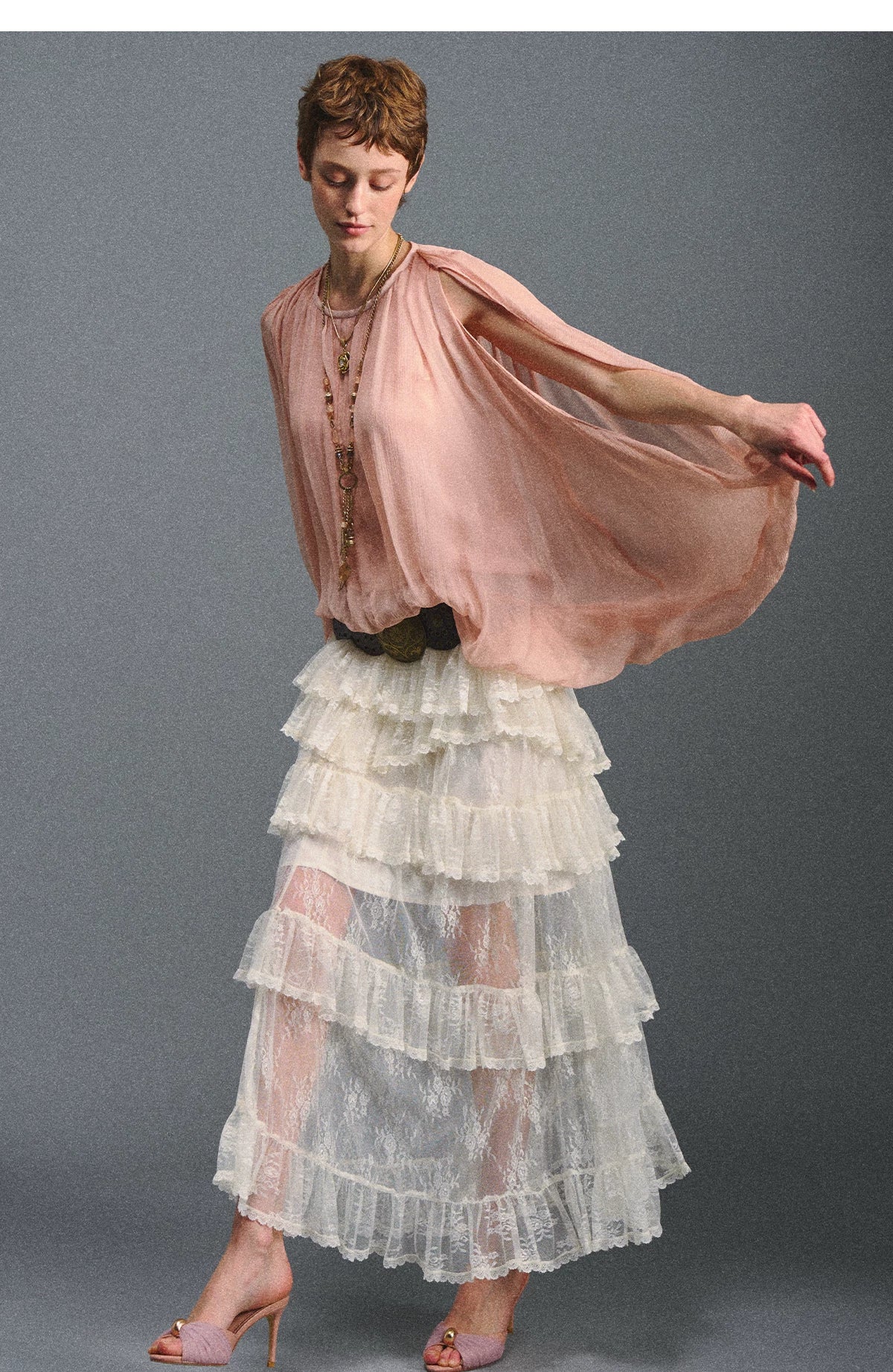 Cape Chiffon Blouse