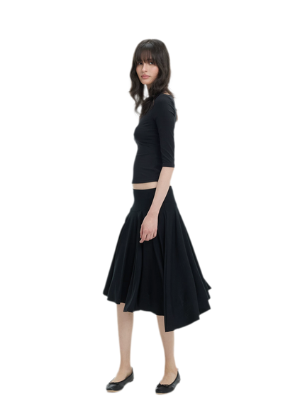 Lyocell Boat Neck Knit Top