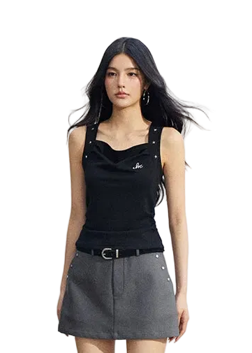 Star Pleated Sleeveless Top