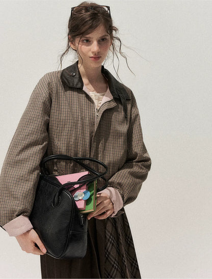 Reversible Houndstooth Cropped Jacket