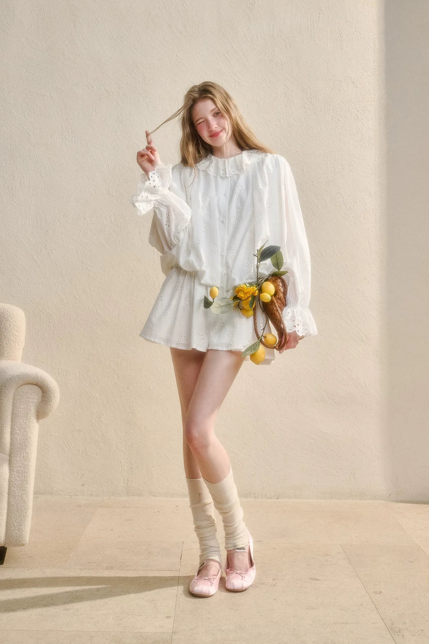 Embroidered Jacquard Shirt Dress