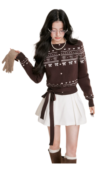 Fair Isle Tie Cardigan