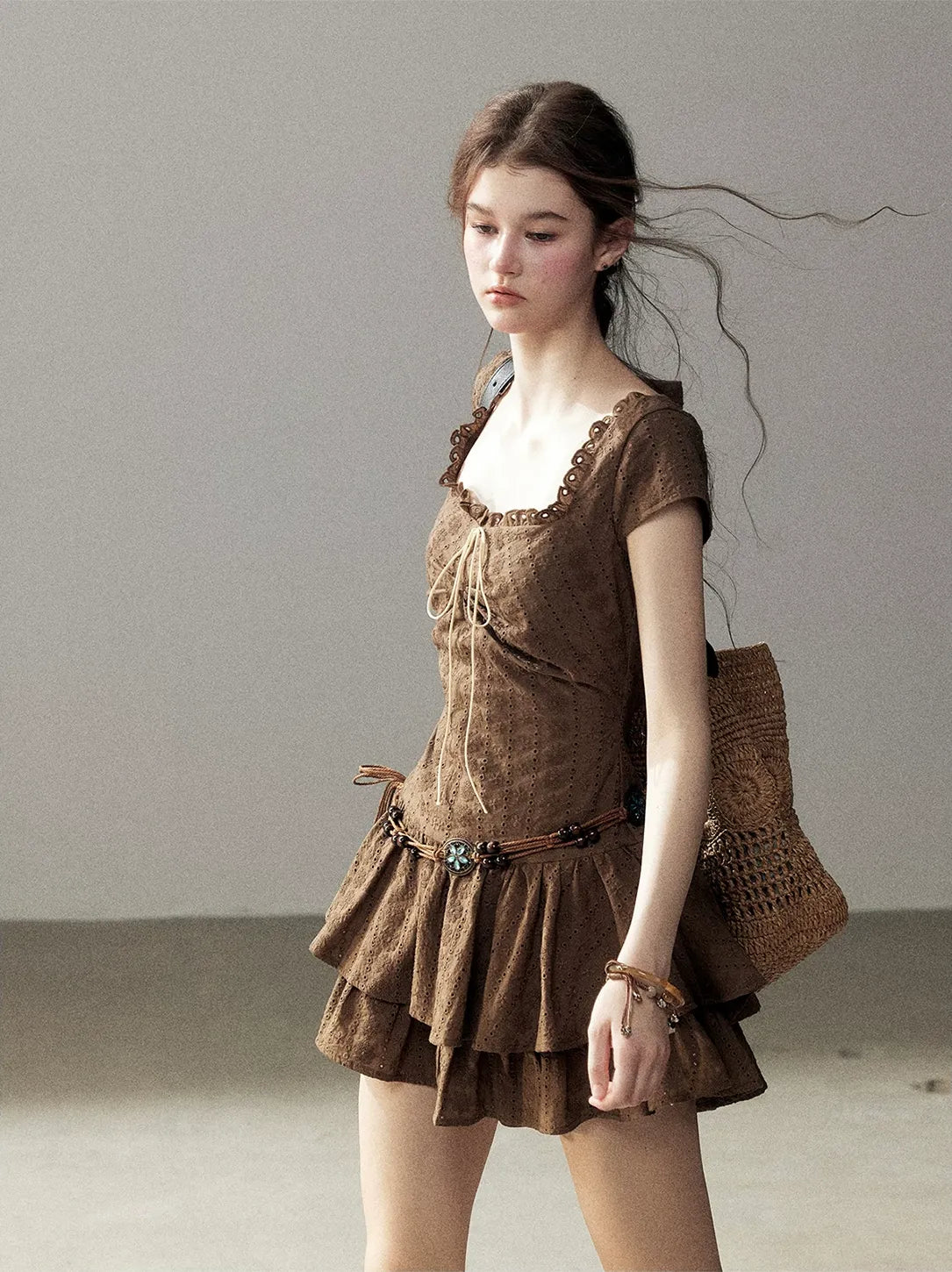 Cotton Eyelet Midi Dress