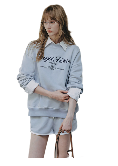 Embroidered Graphic Crewneck Sweatshirt
