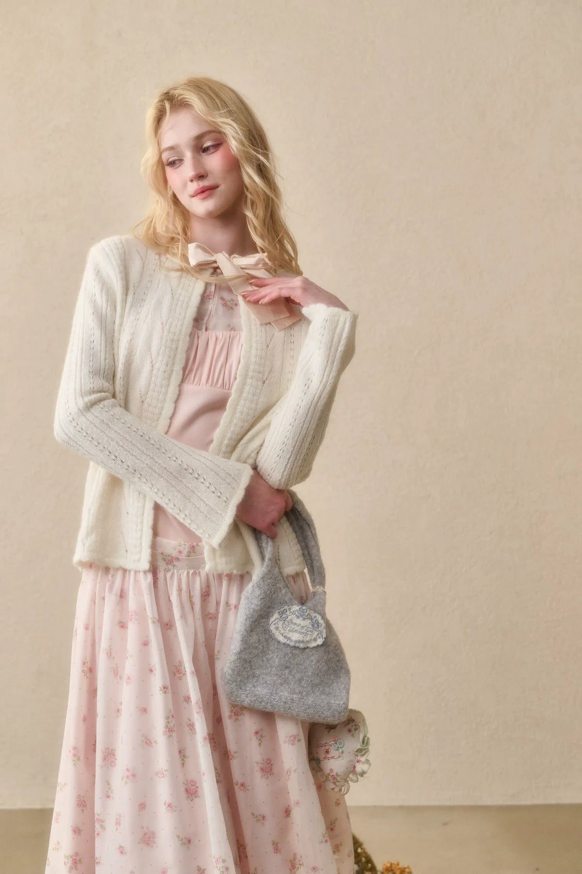 Soft Wool Ribbon Cardigan