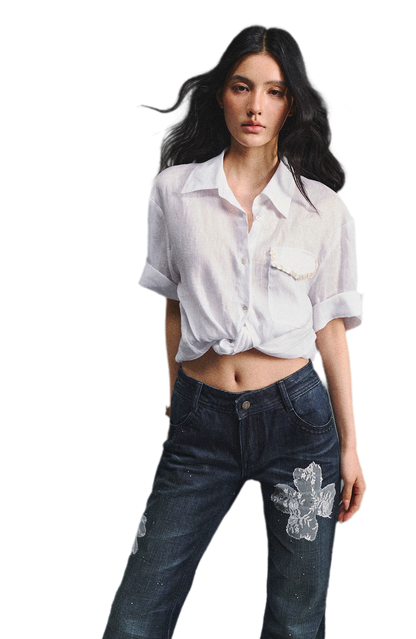 Linen Relaxed Cuff Shirt