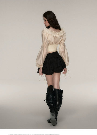 Lace Jacquard Corset Top