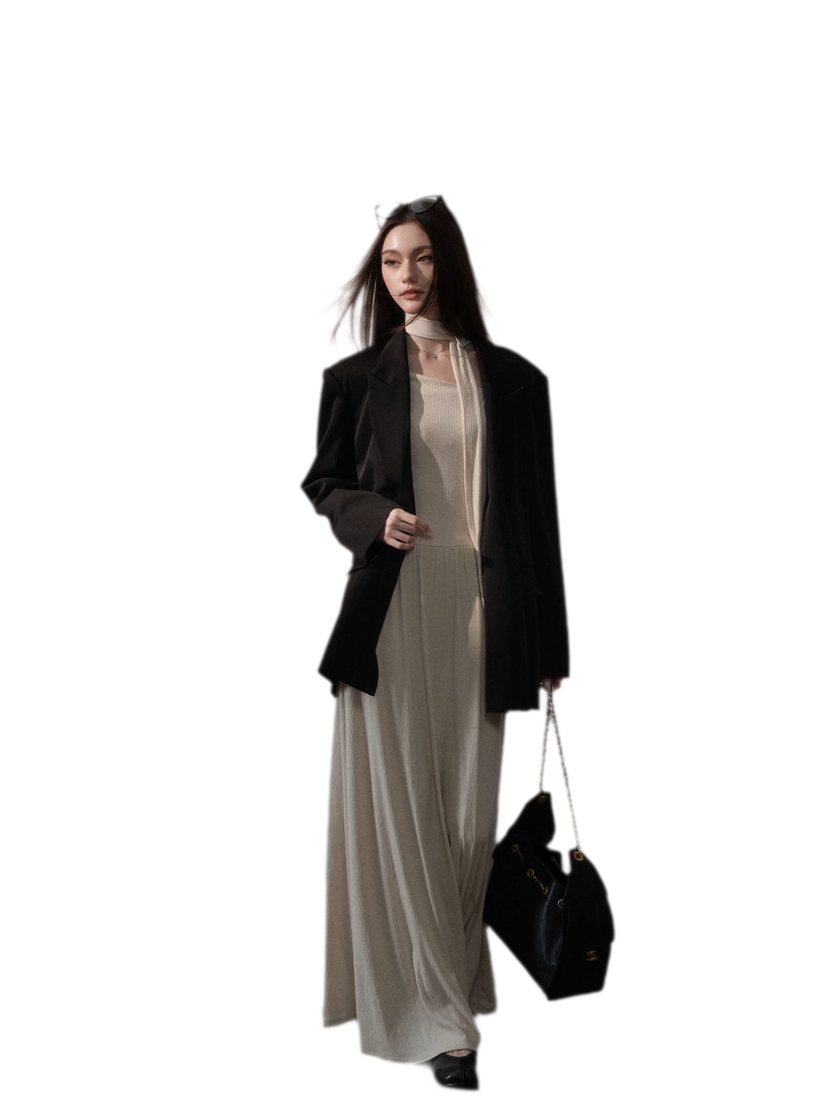 Satin Sash Relaxed Blazer