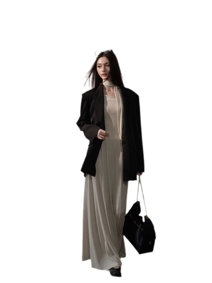 Satin Sash Relaxed Blazer