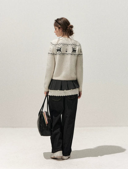 Fair Isle Cropped Cardigan