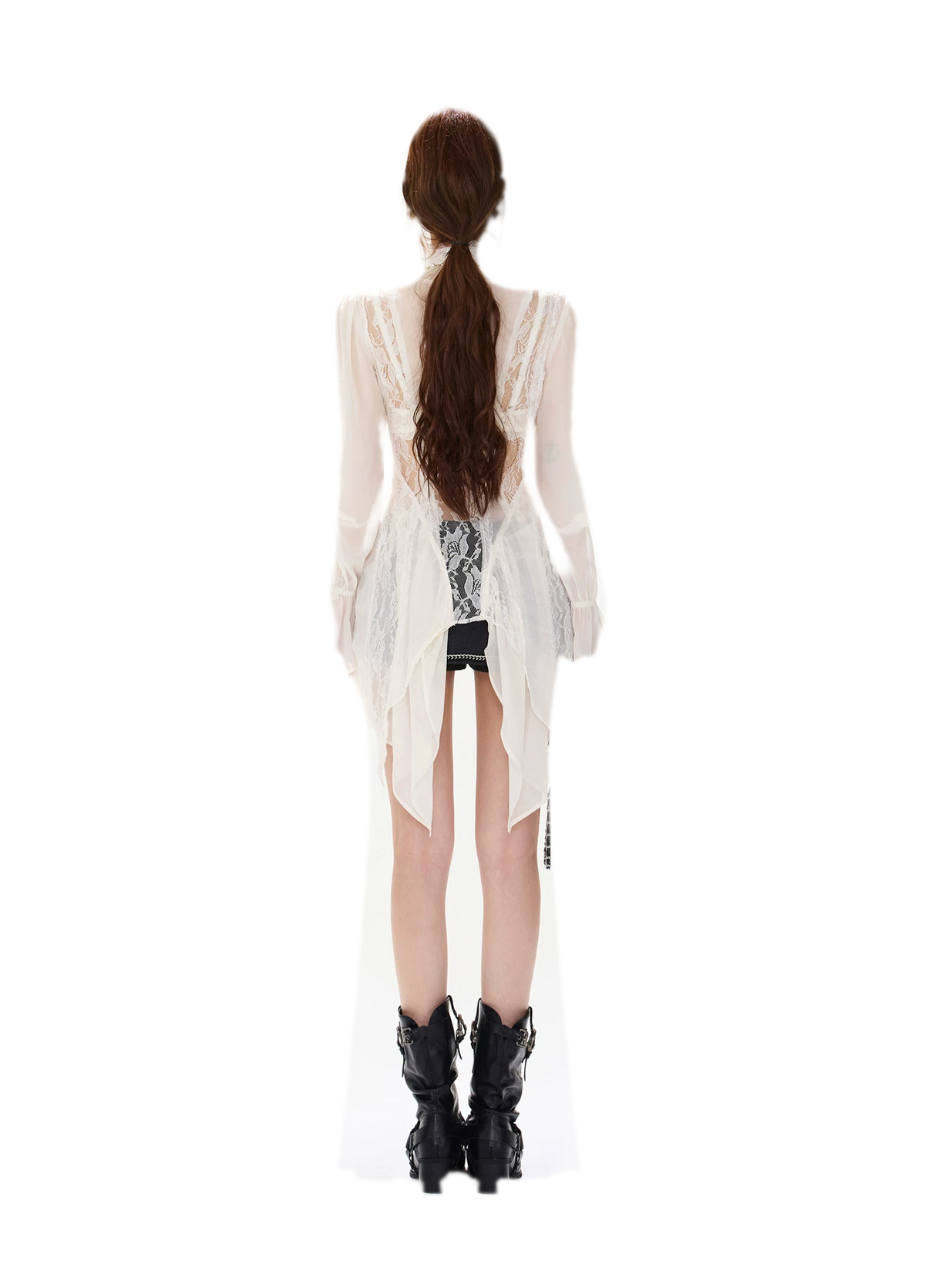 Lace Wrap Swallowtail Blouse