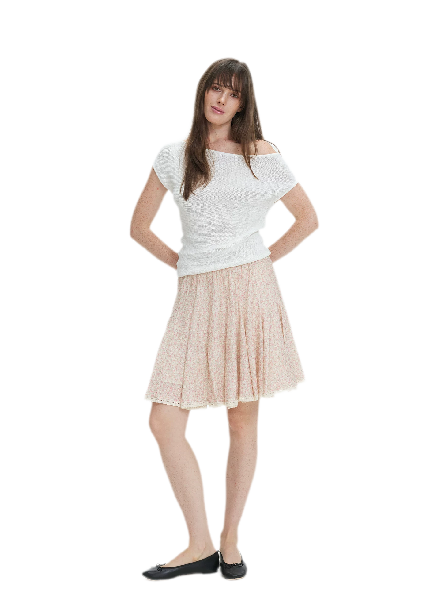 Floral Lace Midi Skirt