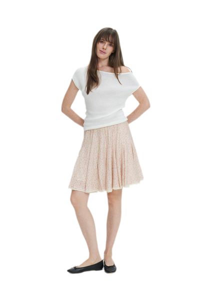 Floral Lace Midi Skirt