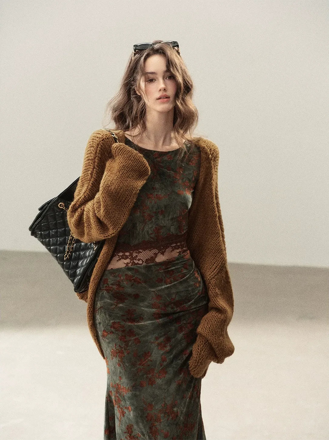 Cardigan aperto in maglia grossa